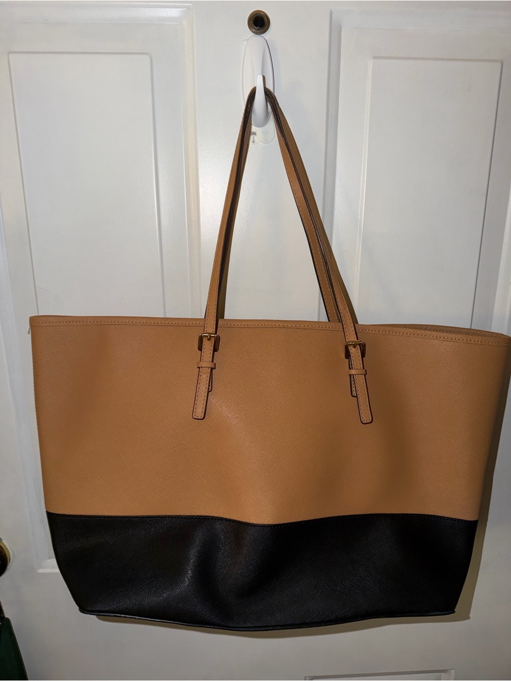 Michael Kors Camel Saffiano Leather Tote with Gold Hardware - Picture 11 of 16